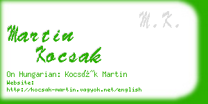 martin kocsak business card